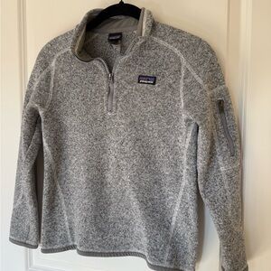 Patagonia Gray Zip Up Sweater with Cozy Fleece Texture